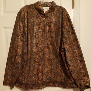 Susan Graver 3X Snake Print Full Zip Jacket Blazer Topper.